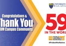 Universiti Malaya TOP 60 in the World