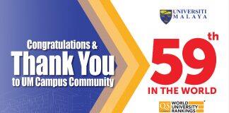 Universiti Malaya TOP 60 in the World