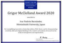 Ivar Padrón-Hernández received the Grigor McClelland Doctoral Dissertation Award 2020