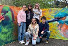 Management students organise international artist to paint mural for rest-home