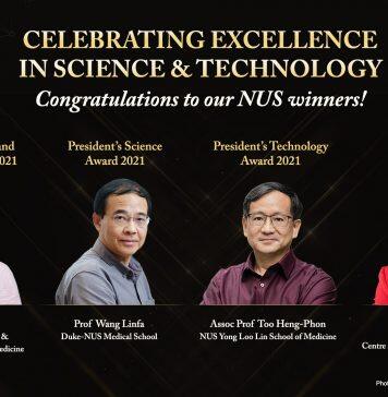 National University of Singapore scientists conferred national honours for research excellence