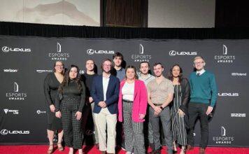 The University of Warwick celebrates after placing in the top three at the “Oscars of Esports”