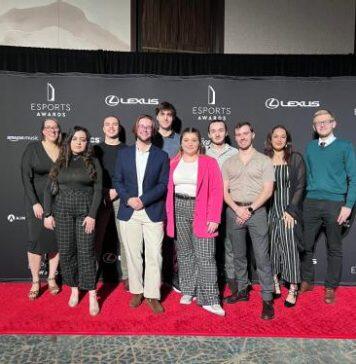 The University of Warwick celebrates after placing in the top three at the “Oscars of Esports”