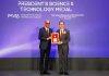 NTU President honoured for contributions with two awards