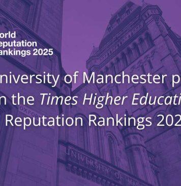 University of Manchester placed 50th in THE World Reputation Rankings 2025