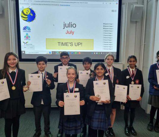 Young language learners compete in Spelling Bee with an international twist