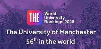 The University of Manchester places 56th in Times Higher Education World University Rankings