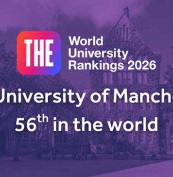 The University of Manchester places 56th in Times Higher Education World University Rankings